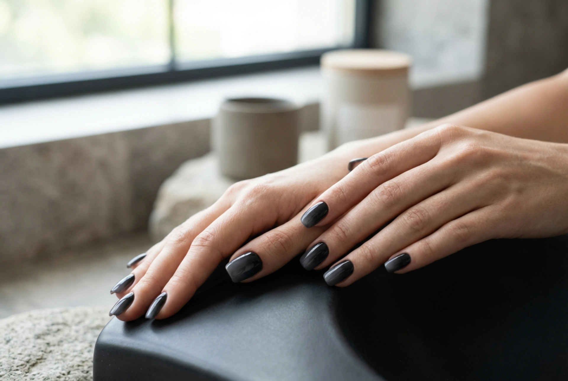 Diseño de uñas: uñas degradadas oscuras con una transición suave y sofisticada