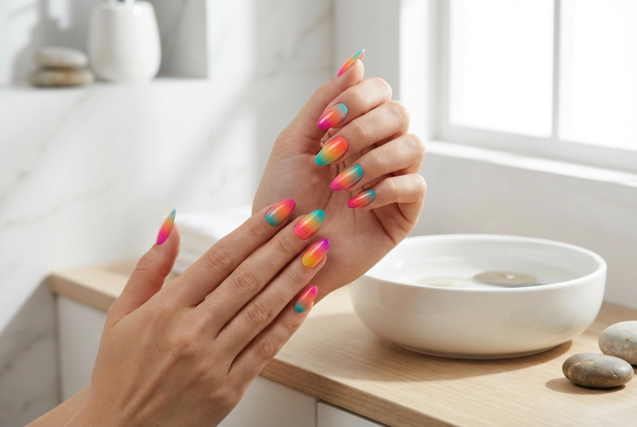 Uñas ombré de colores: técnicas para combinar varios tonos