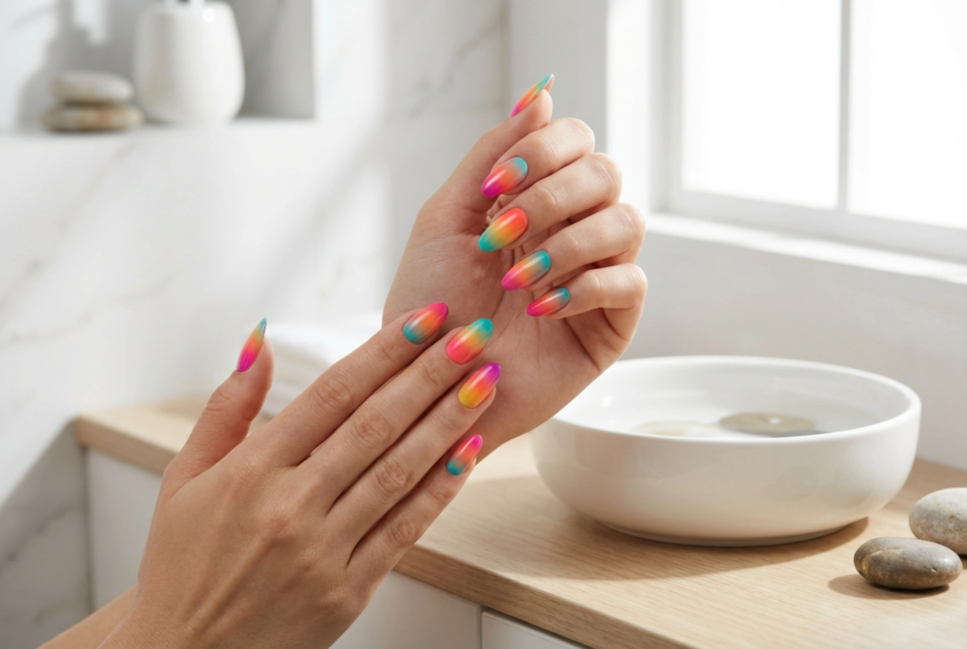 Uñas ombré de colores: técnicas para combinar varios tonos