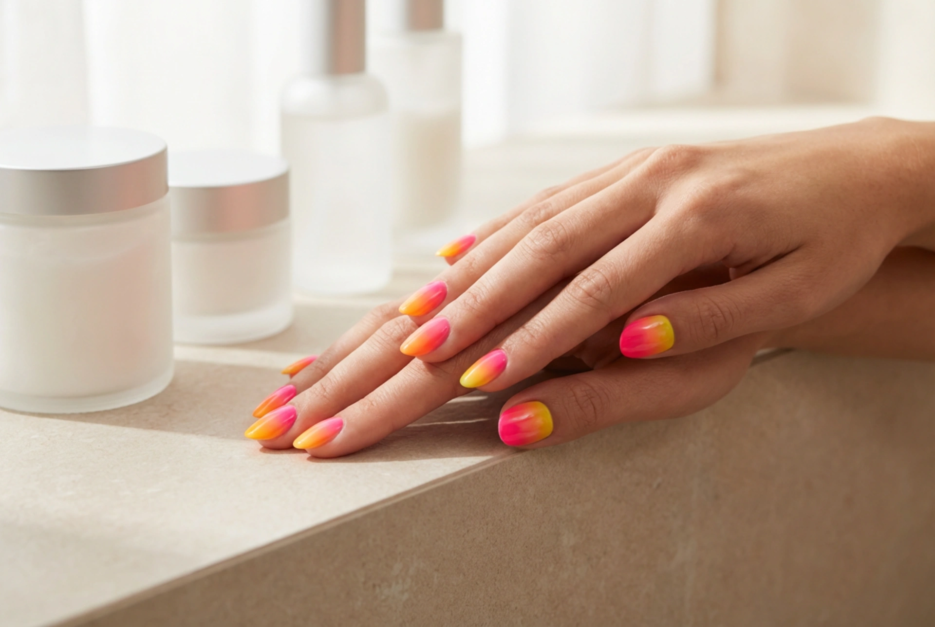 Uñas ombre de neón paso a paso: efecto jugoso con esponja