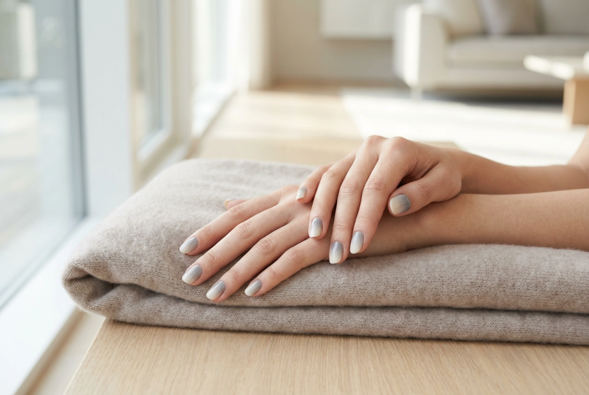 Uñas ombre grises paso a paso: elegancia fría en casa