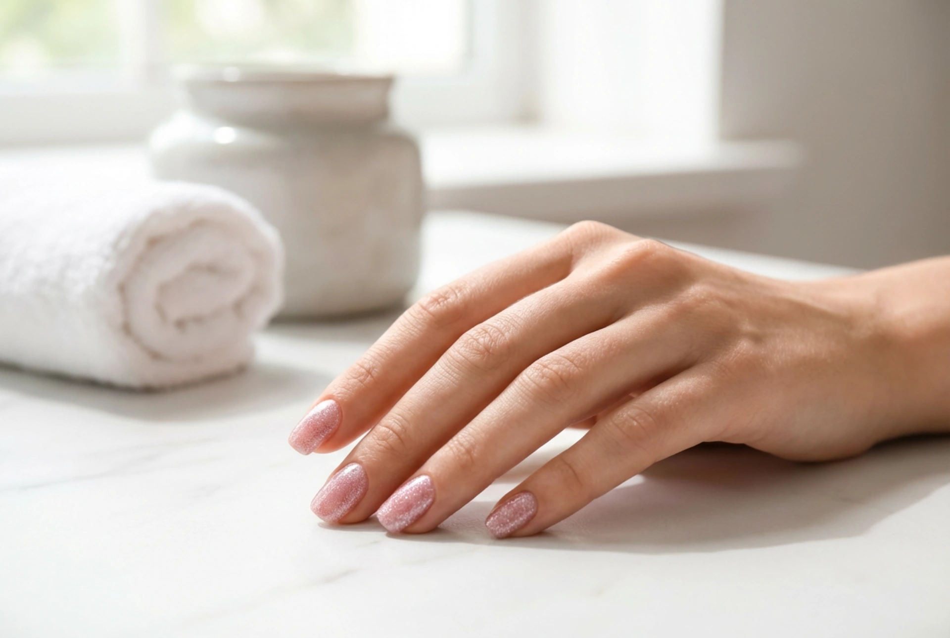 Uñas de purpurina rosa: técnicas de aplicación y alisado