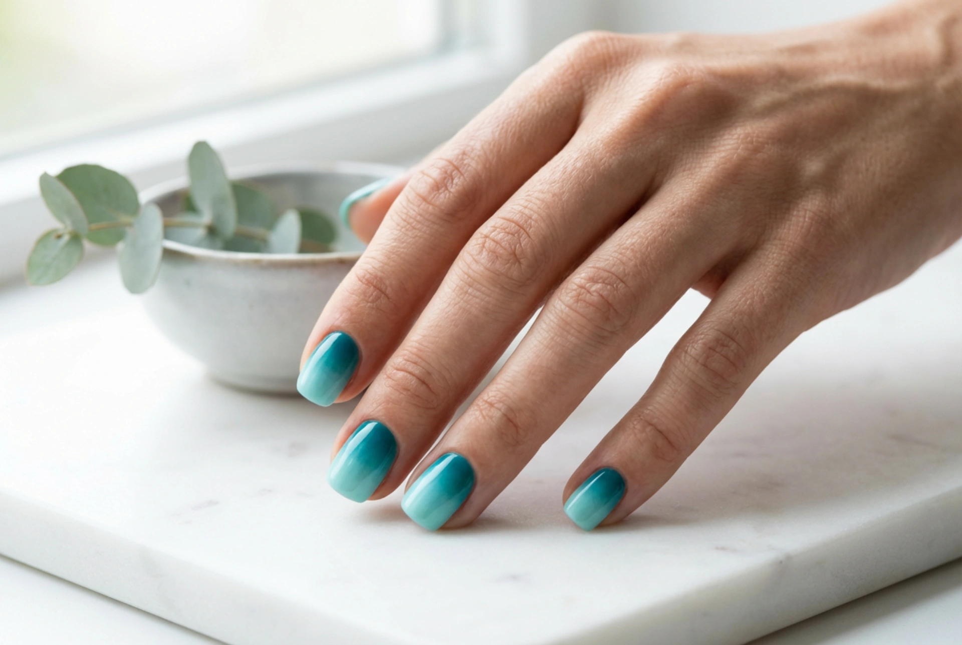 Ombre turquesa en las uñas: cómo crearlo y darle el acabado perfecto