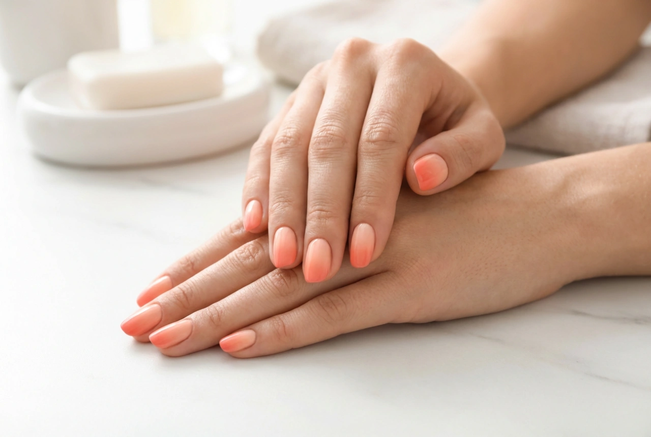 Uñas ombré en color salmón: crea un degradado delicado paso a paso