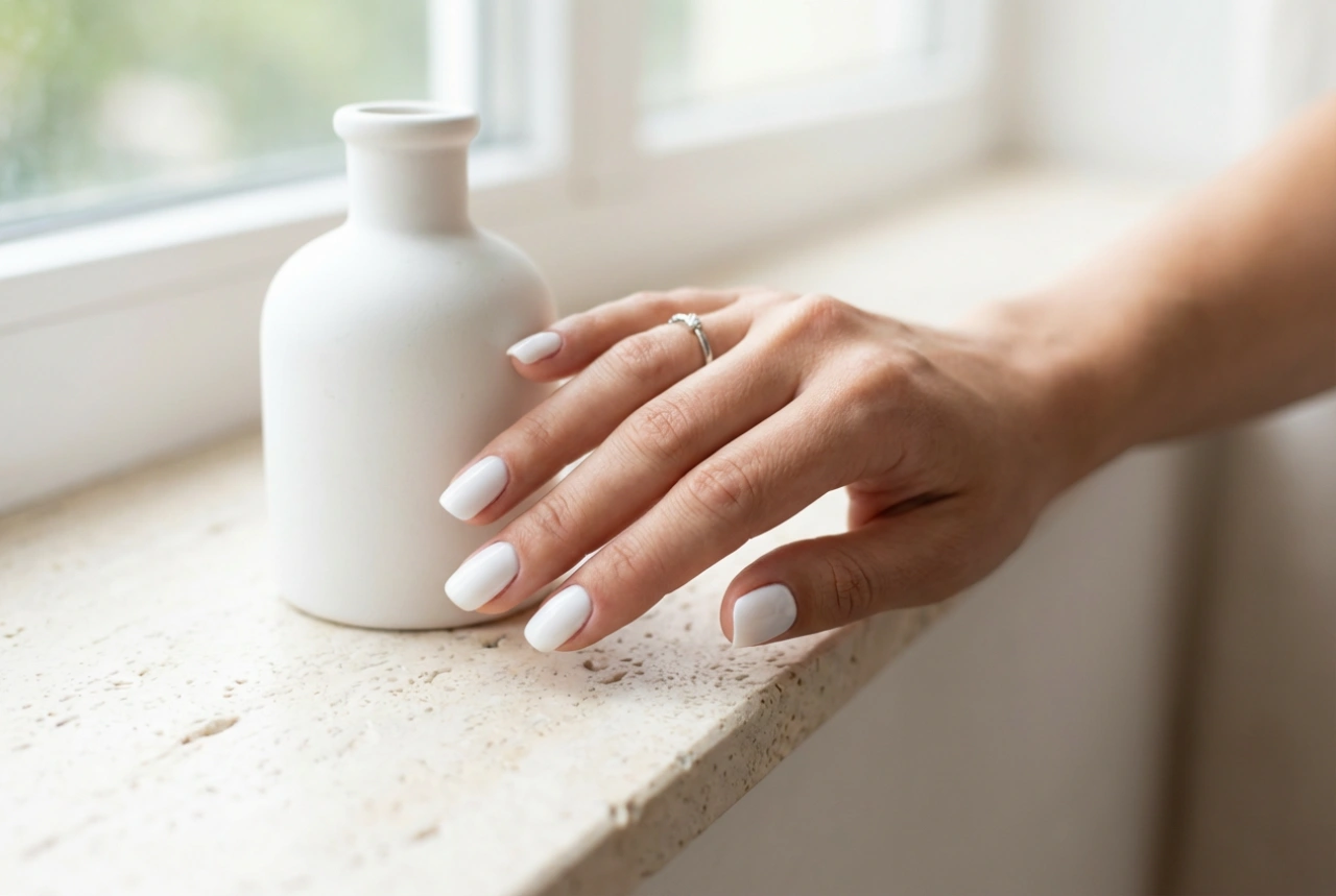 Esmalte de uñas semipermanente blanco: truco para una línea uniforme y una cobertura total