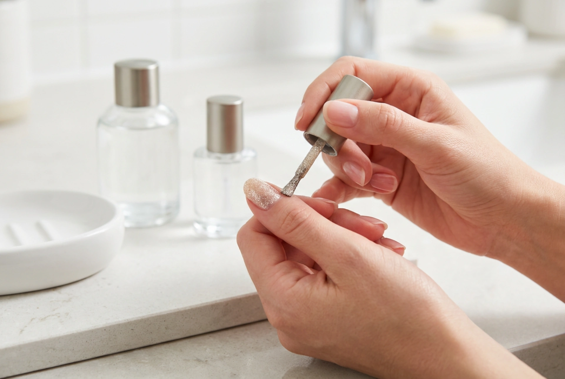 Cómo aplicar esmalte de uñas con purpurina: brillo y suavidad