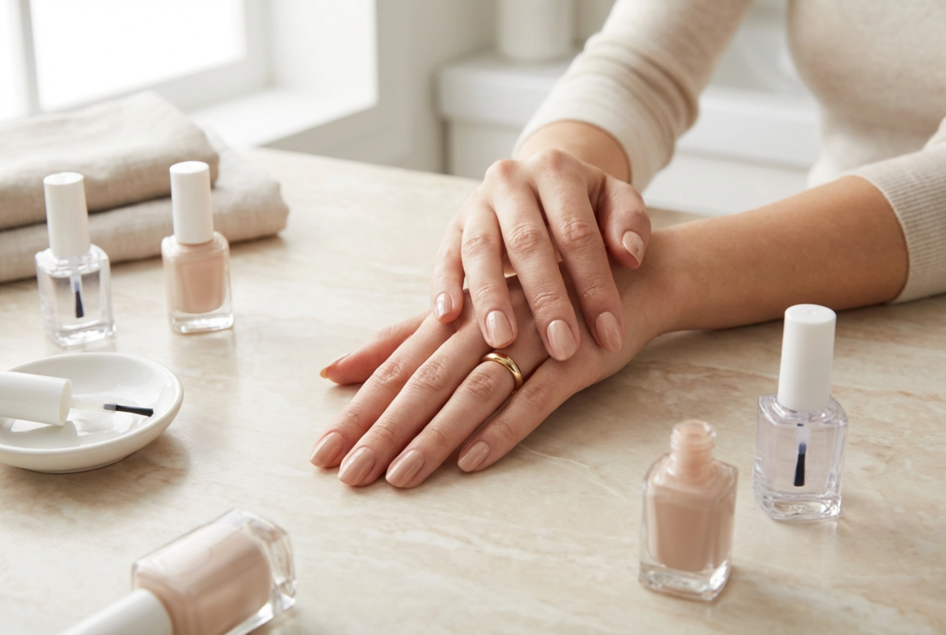 Esmalte de uñas clásico sin marcas: capas, tiempo de secado y top coat