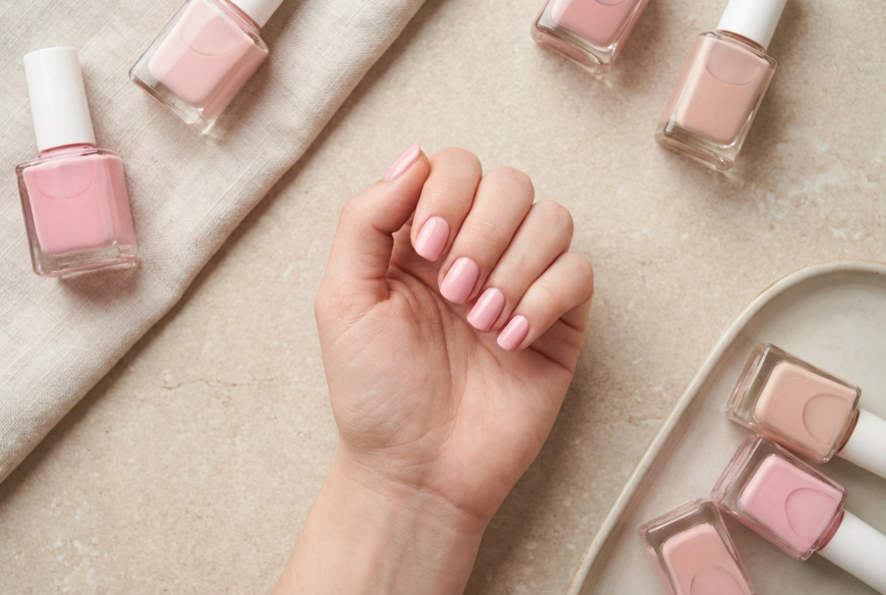 Esmalte de uñas rosa sin vetas: cómo elegir el tono y aplicar capas finas