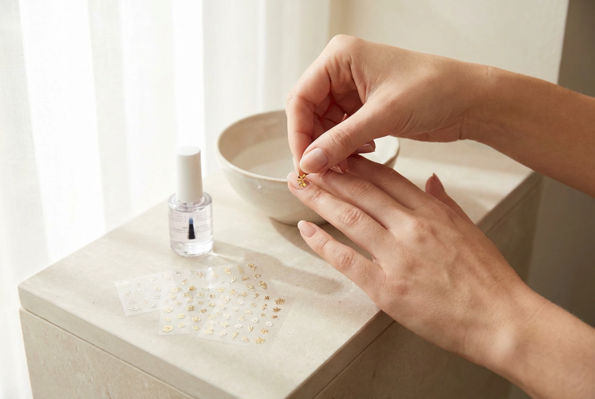 Pegatinas para uñas semipermanentes: tipos, aplicación y sellado con top coat