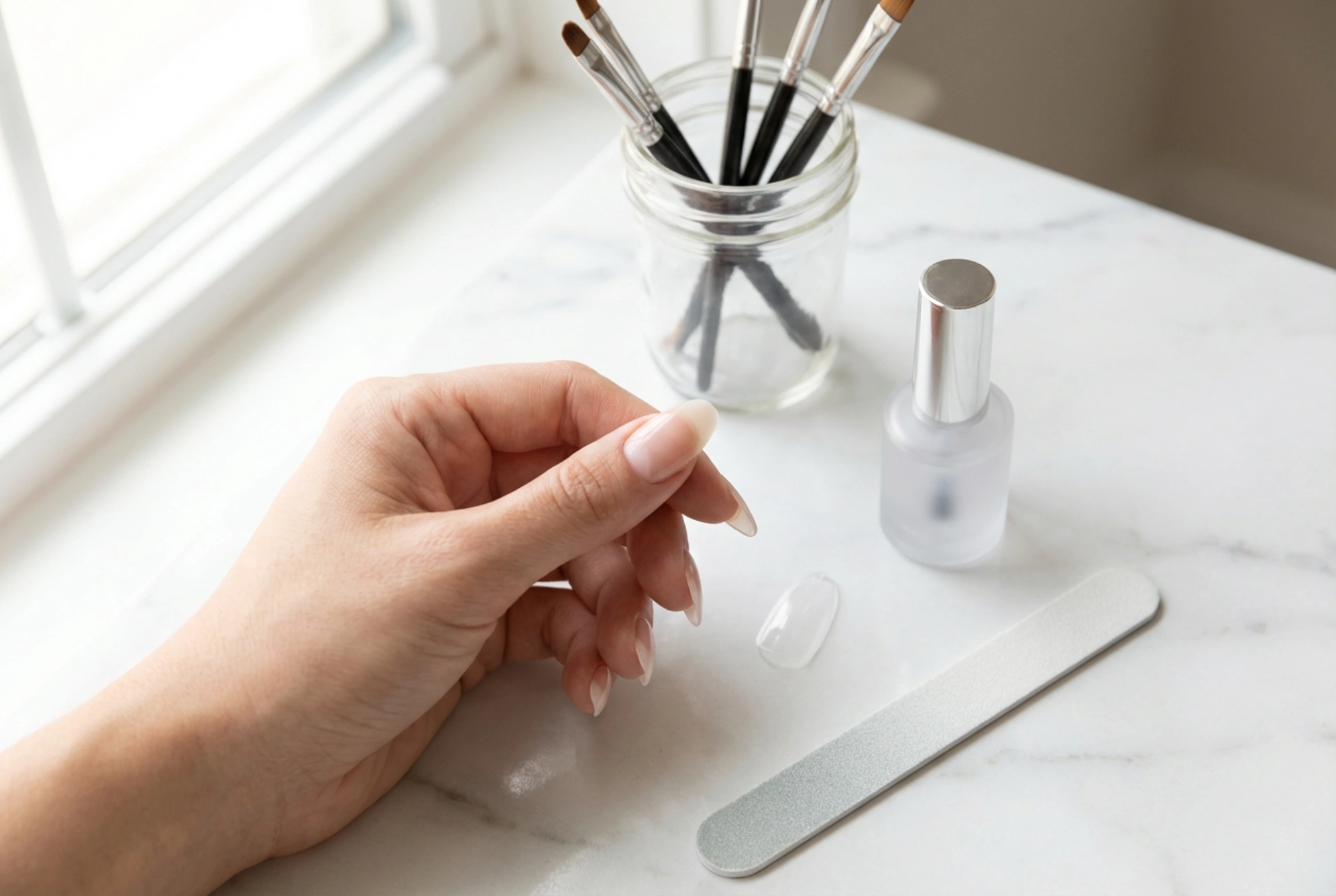 Extensión de uñas con tips paso a paso: forma, gel y acabado