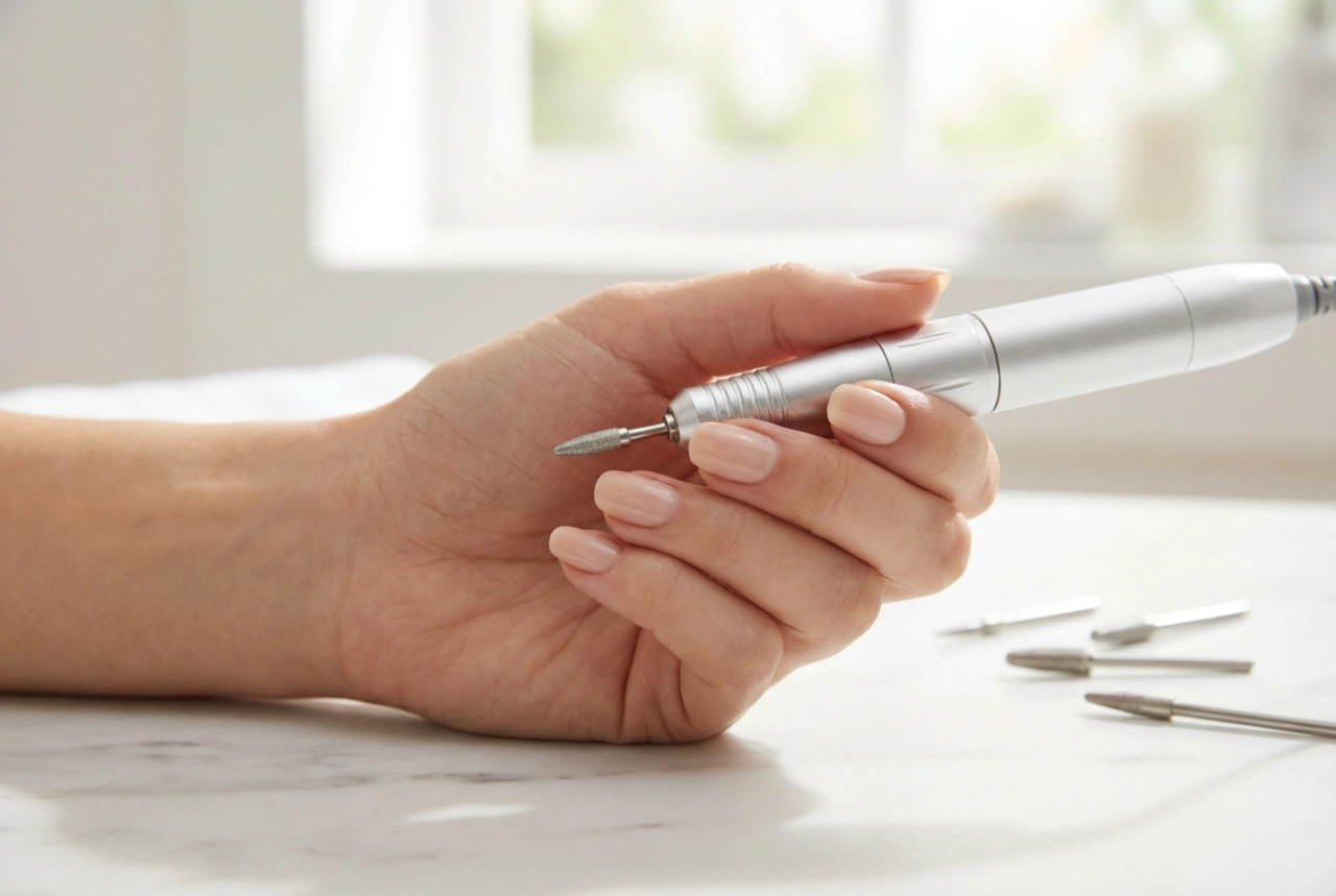 Torno para cutículas y uñas: uso seguro, brocas y técnica de preparación