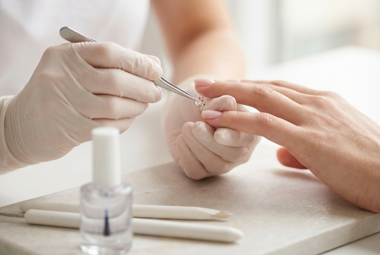 Pegatinas para uñas con diseño de flores: aplicación sin arrugas y sellado duradero