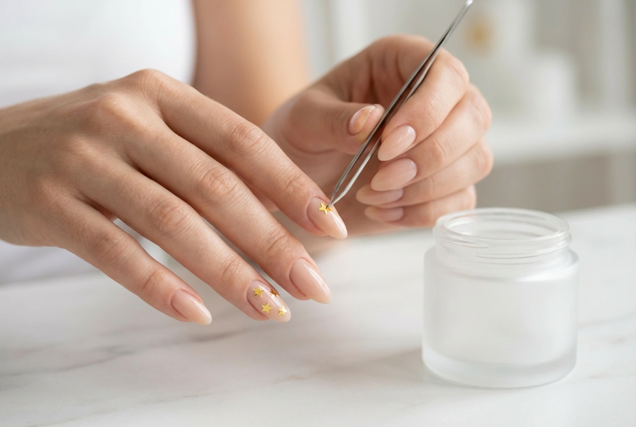 Pegatinas para uñas: estrellas, planificación del diseño y acabado