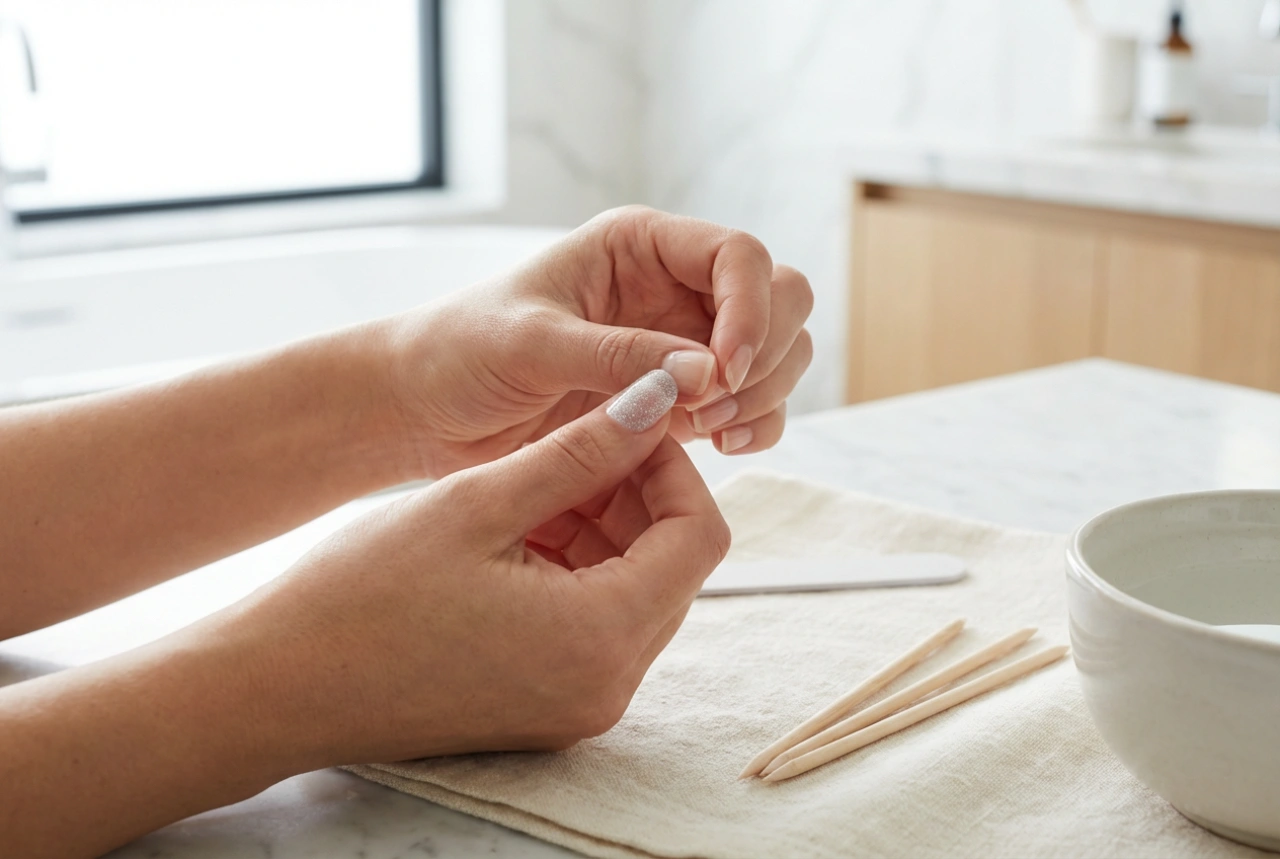 Pegatinas de gel para uñas: aplicación para una superficie lisa y sin burbujas