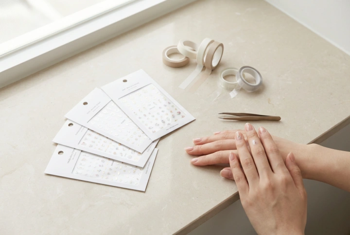 Pegatinas para tips de uñas: cómo usar cintas para pegar tips y decoraciones