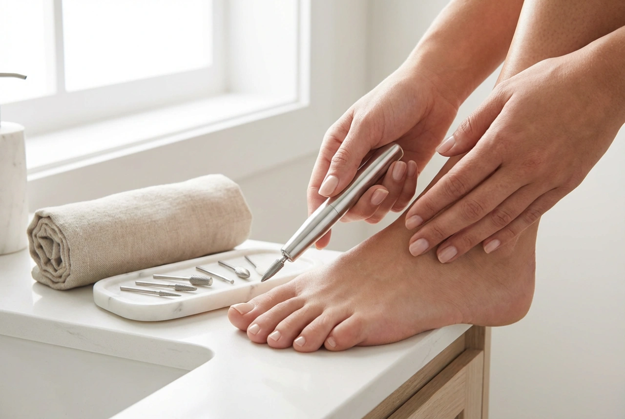 Torno de pedicura: preparación de los pies, fresas y técnica de trabajo