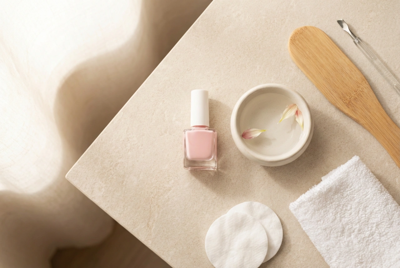 Pedicura semipermanente rosa en casa: de la preparación al top coat