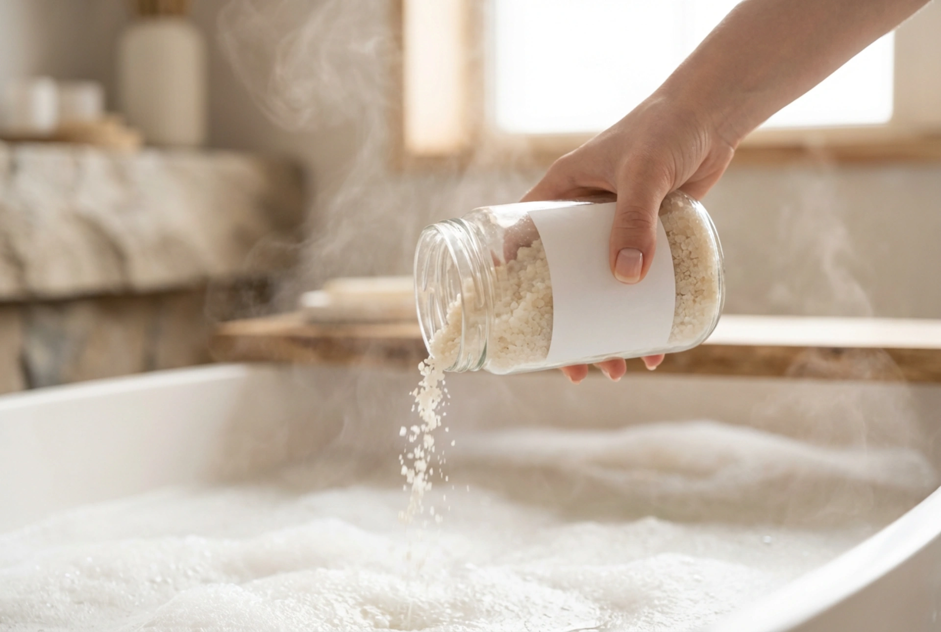 Sal de magnesio para el baño: un relajante spa en casa paso a paso