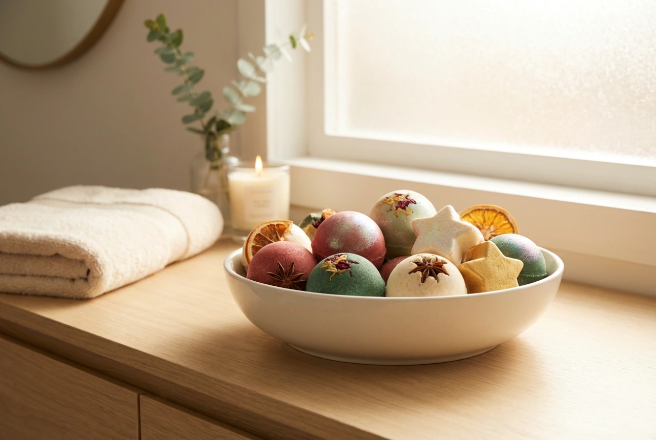 Bolas de baño navideñas: aromas, colores y aditivos decorativos