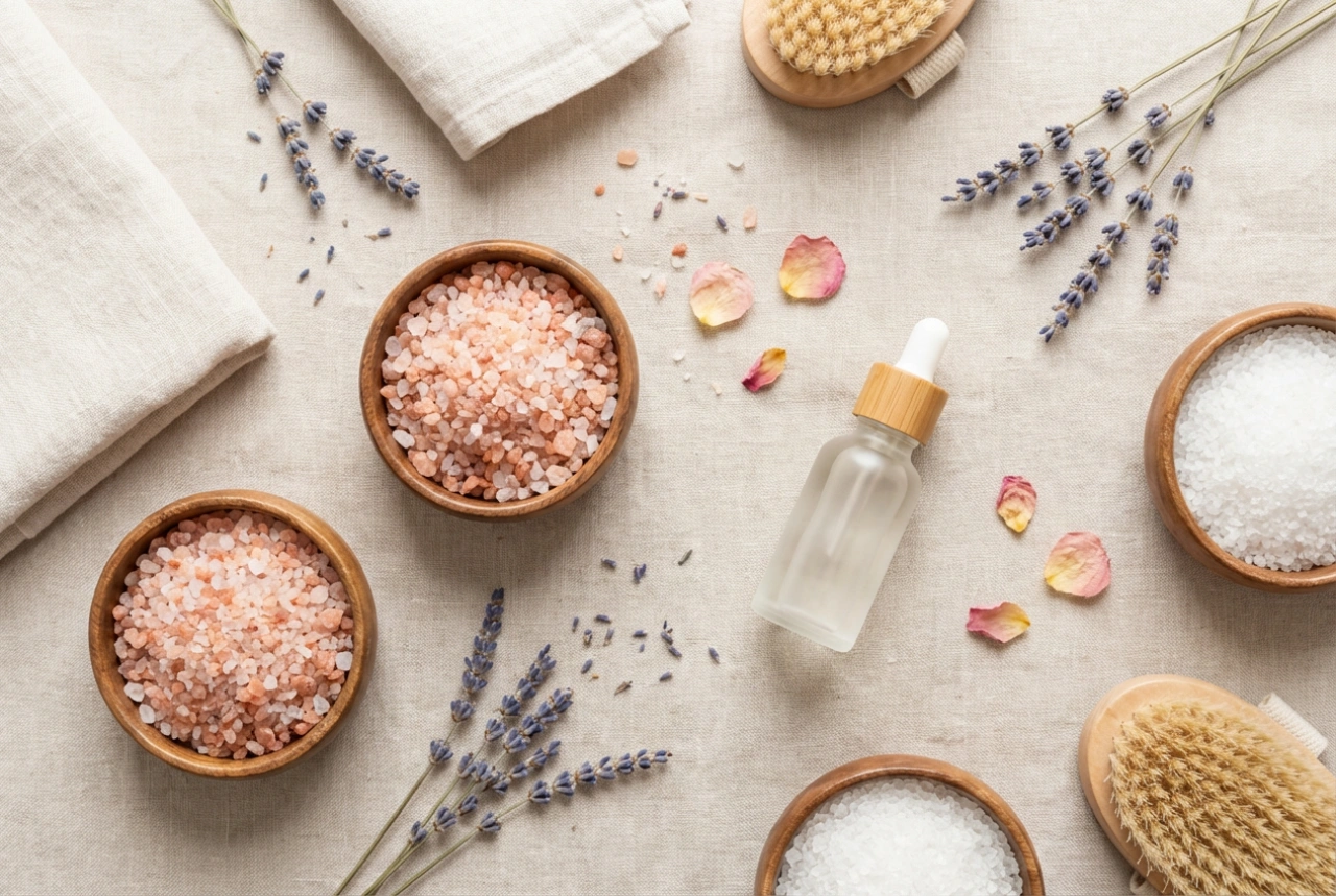 Baño de sal: selección de sales, aditivos aromáticos y un ritual sencillo