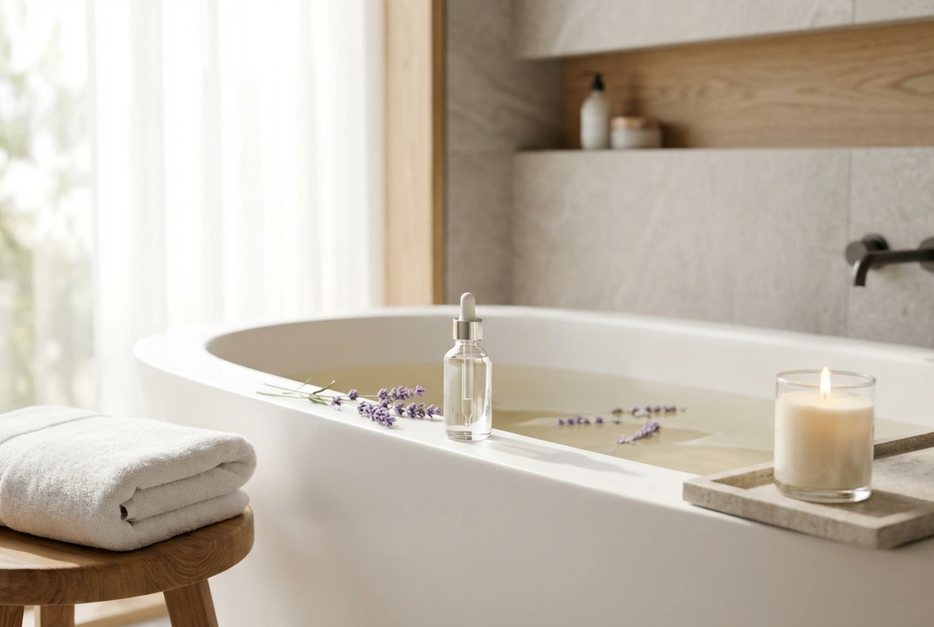 Aceite esencial de lavanda en el spa en casa: baño, relajación y aroma