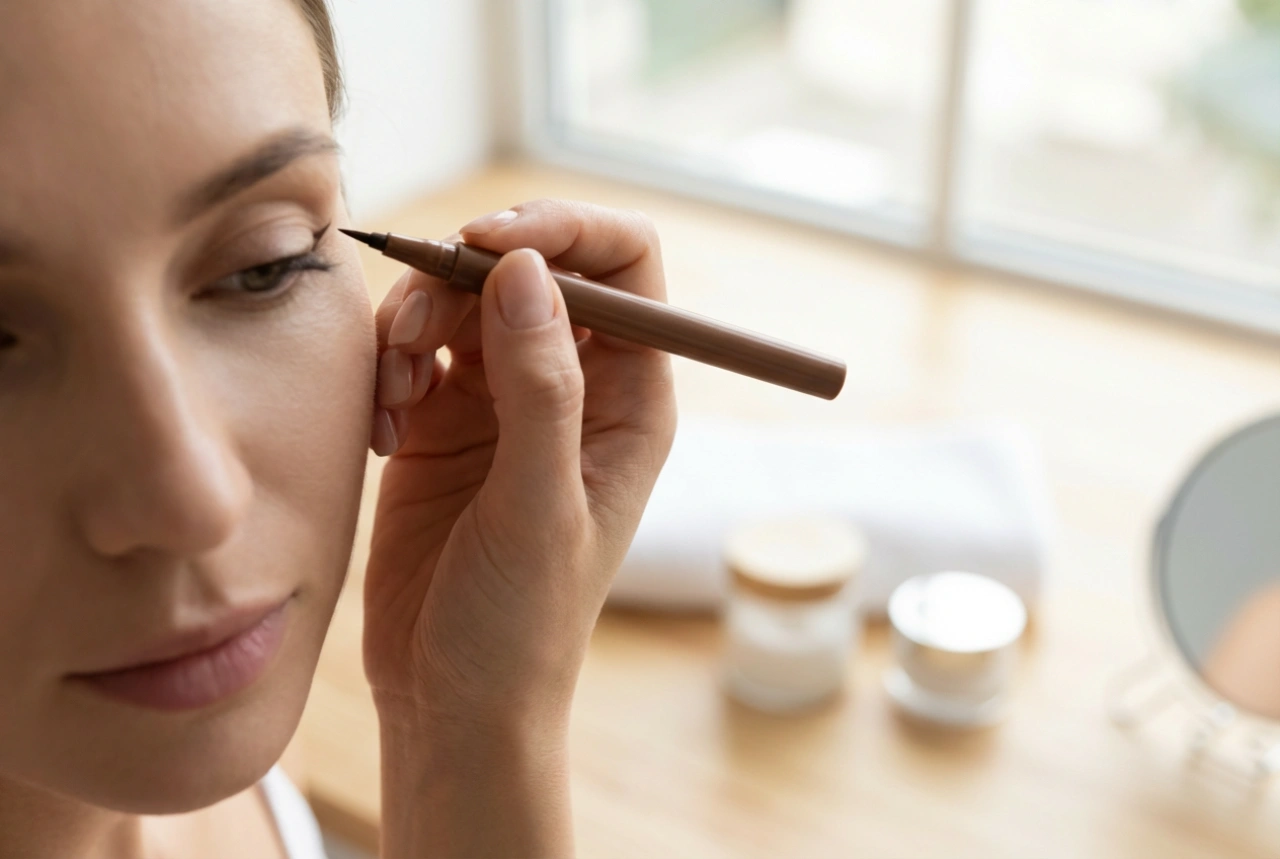 Eyeliner marrón en formato rotulador: trazo preciso, estilos y cómo corregir errores