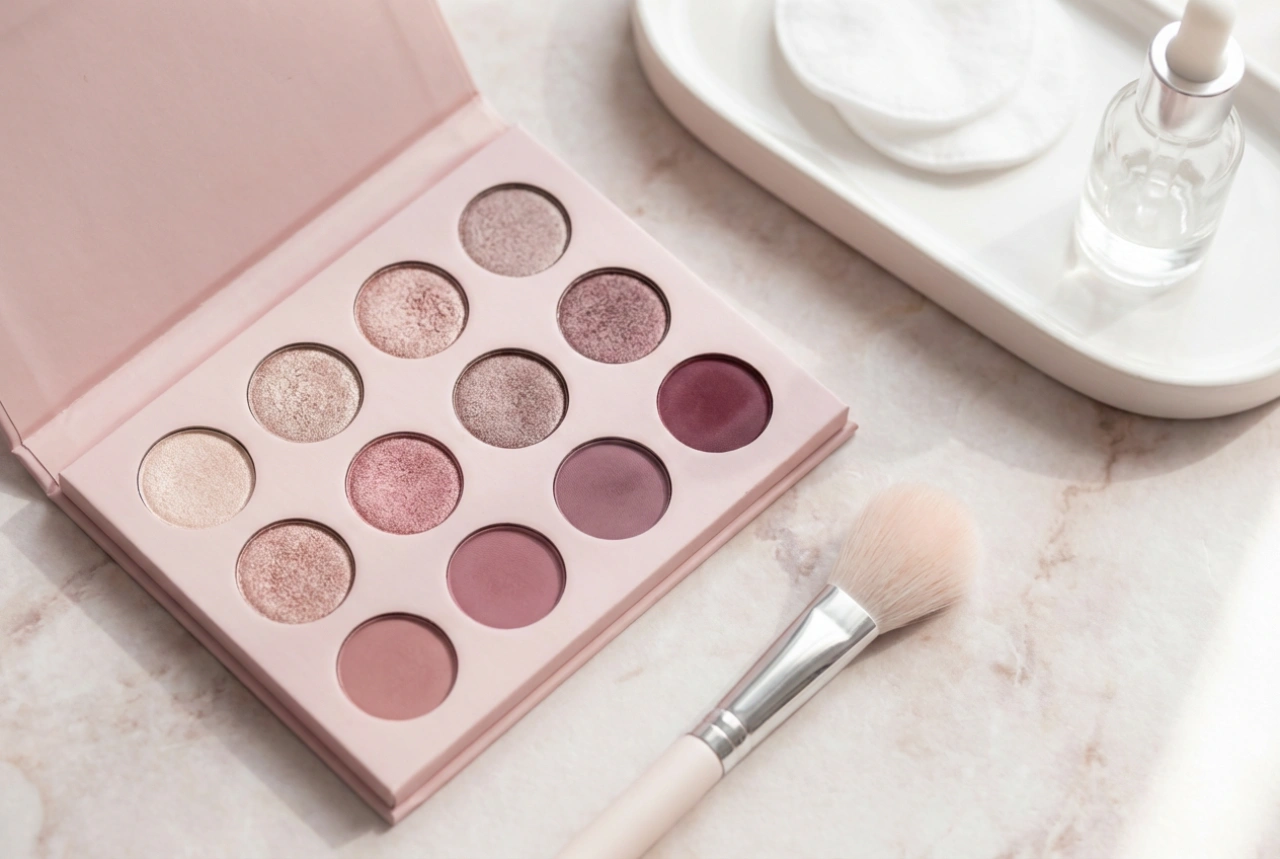 Paleta de sombras rosa: del brillo delicado al ahumado romántico