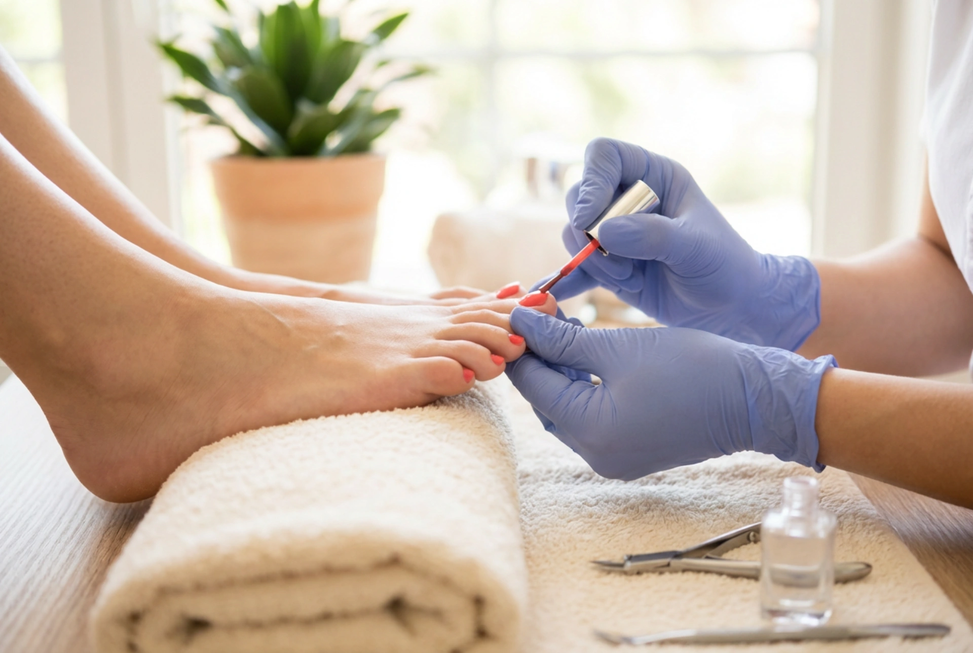 Pedicura híbrida: preparación de la uña, aplicación y acabado