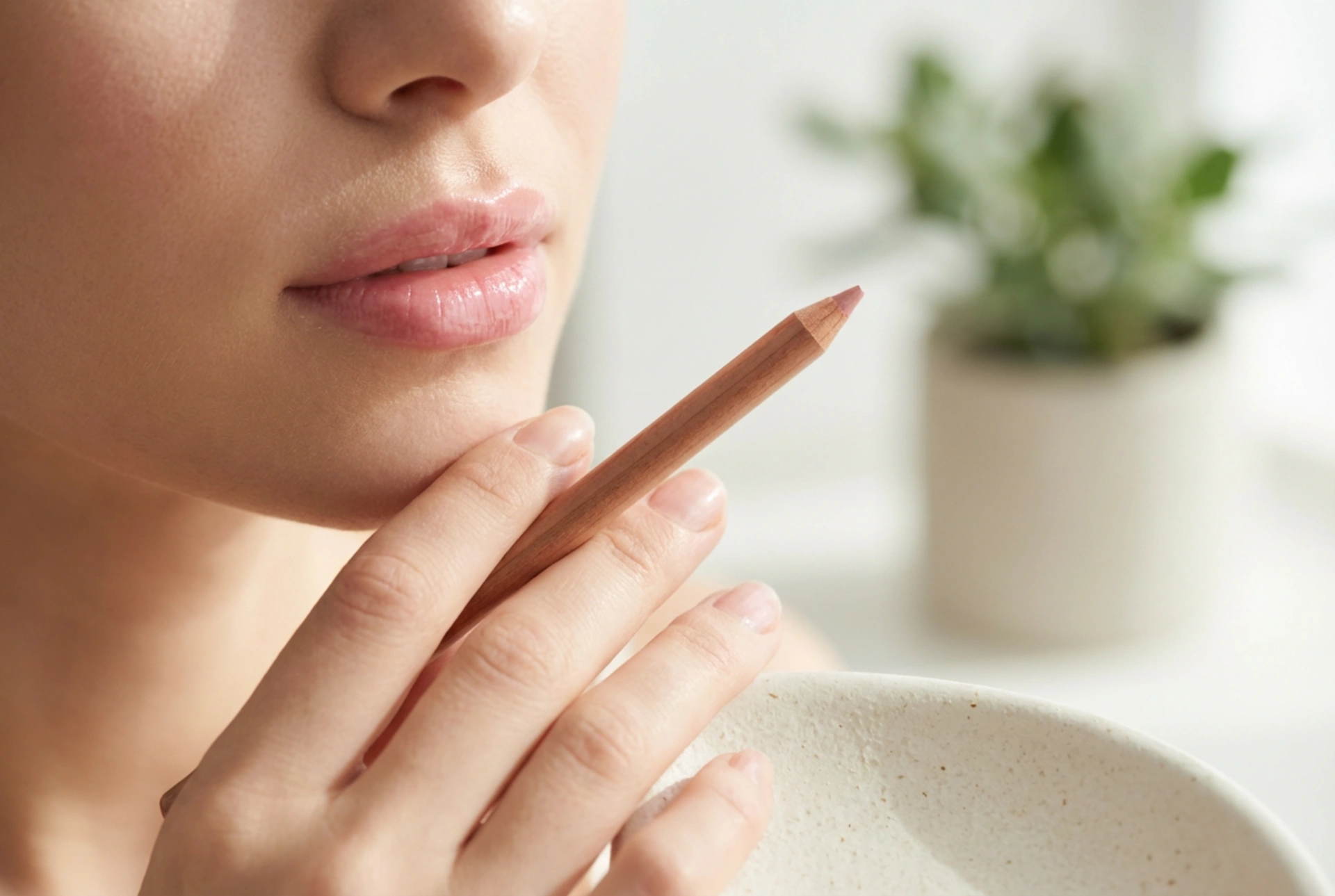 Brillo de labios rosa: efecto fresco, combinación con delineador y capas