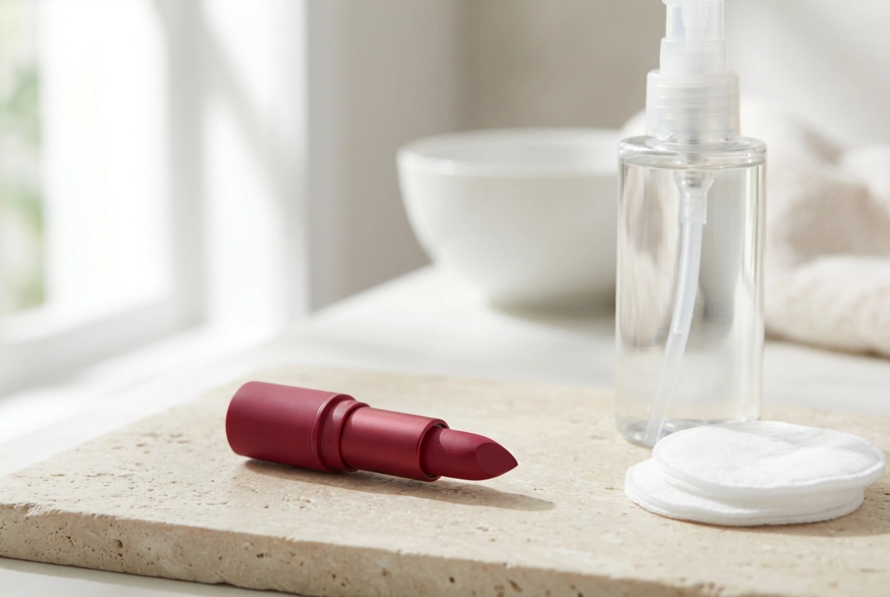 Labial mate: contorno preciso, color uniforme y desmaquillado