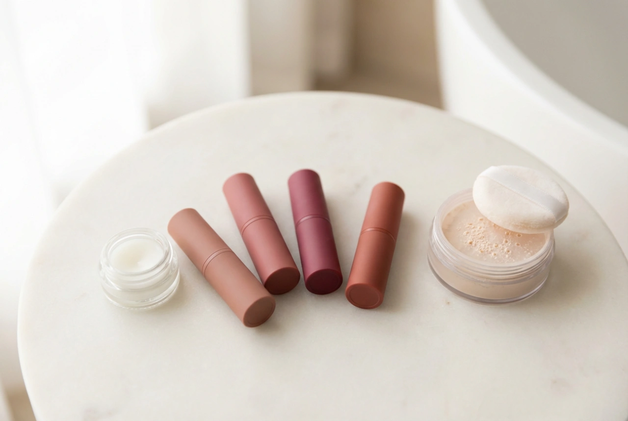Labiales mates: preparación de labios, aplicación de capas finas y fijación