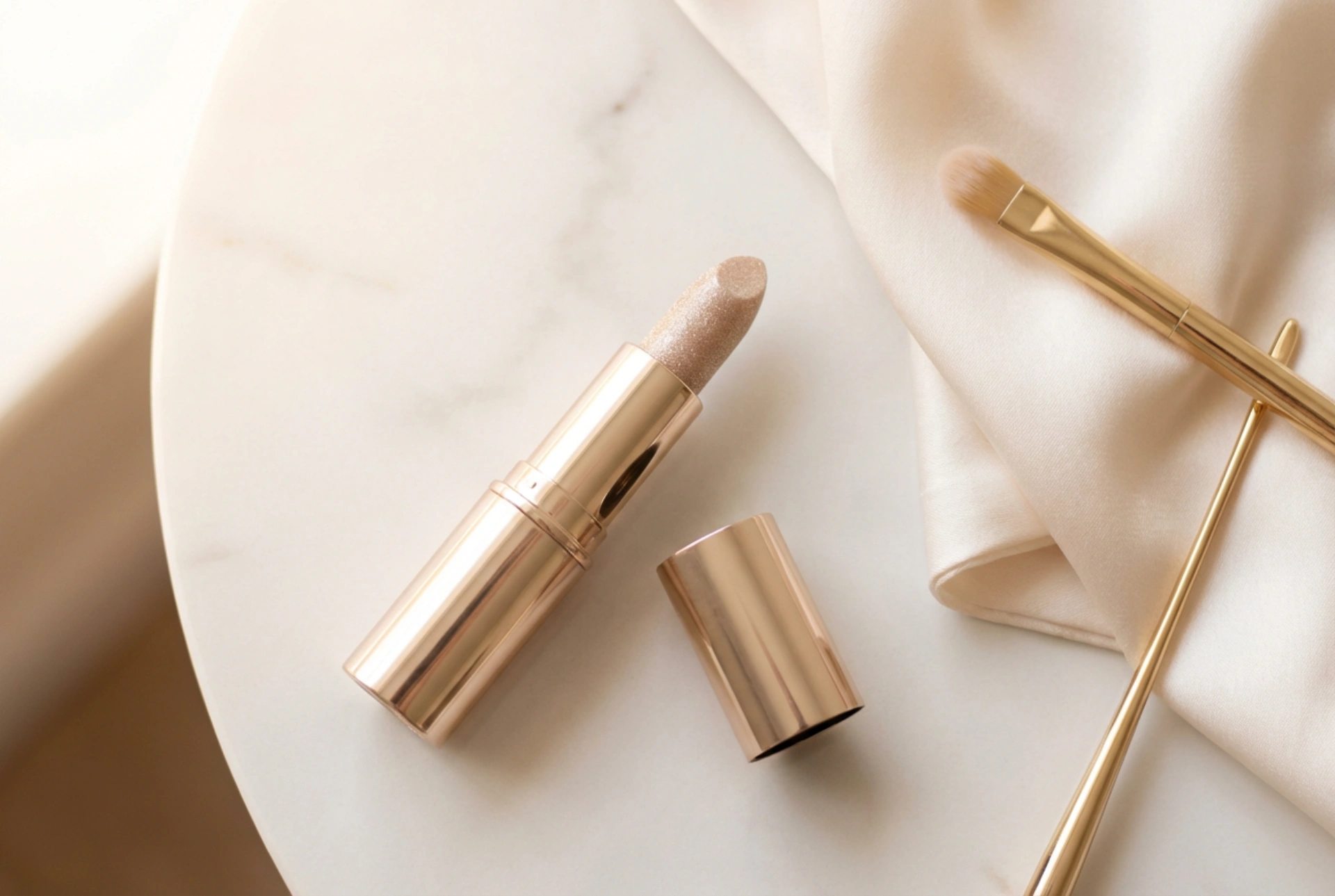 Lápiz labial con purpurina para la noche: aplicación uniforme y eliminación sin frotar