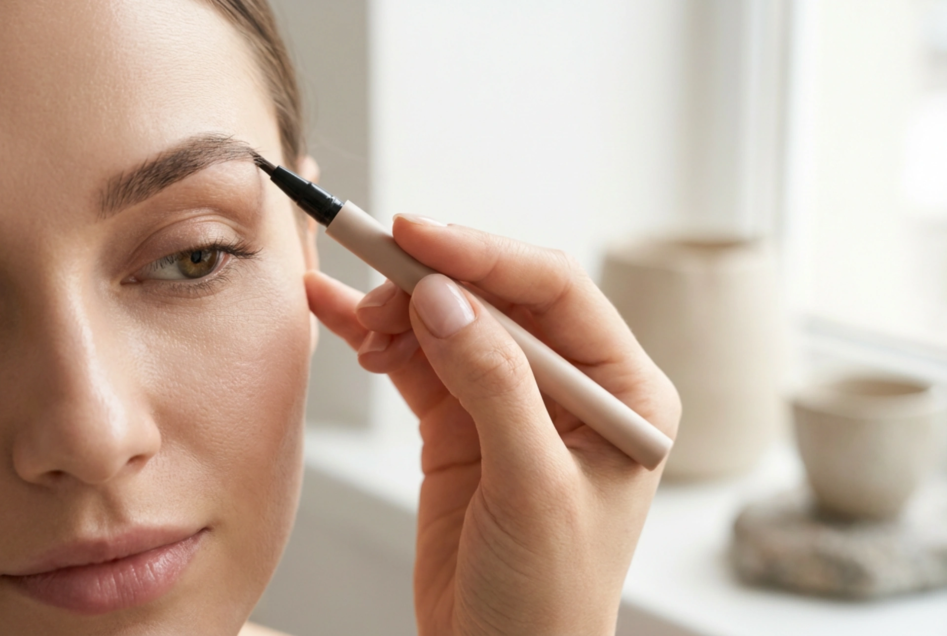 Rotulador de cejas: técnica de pelo a pelo y relleno natural