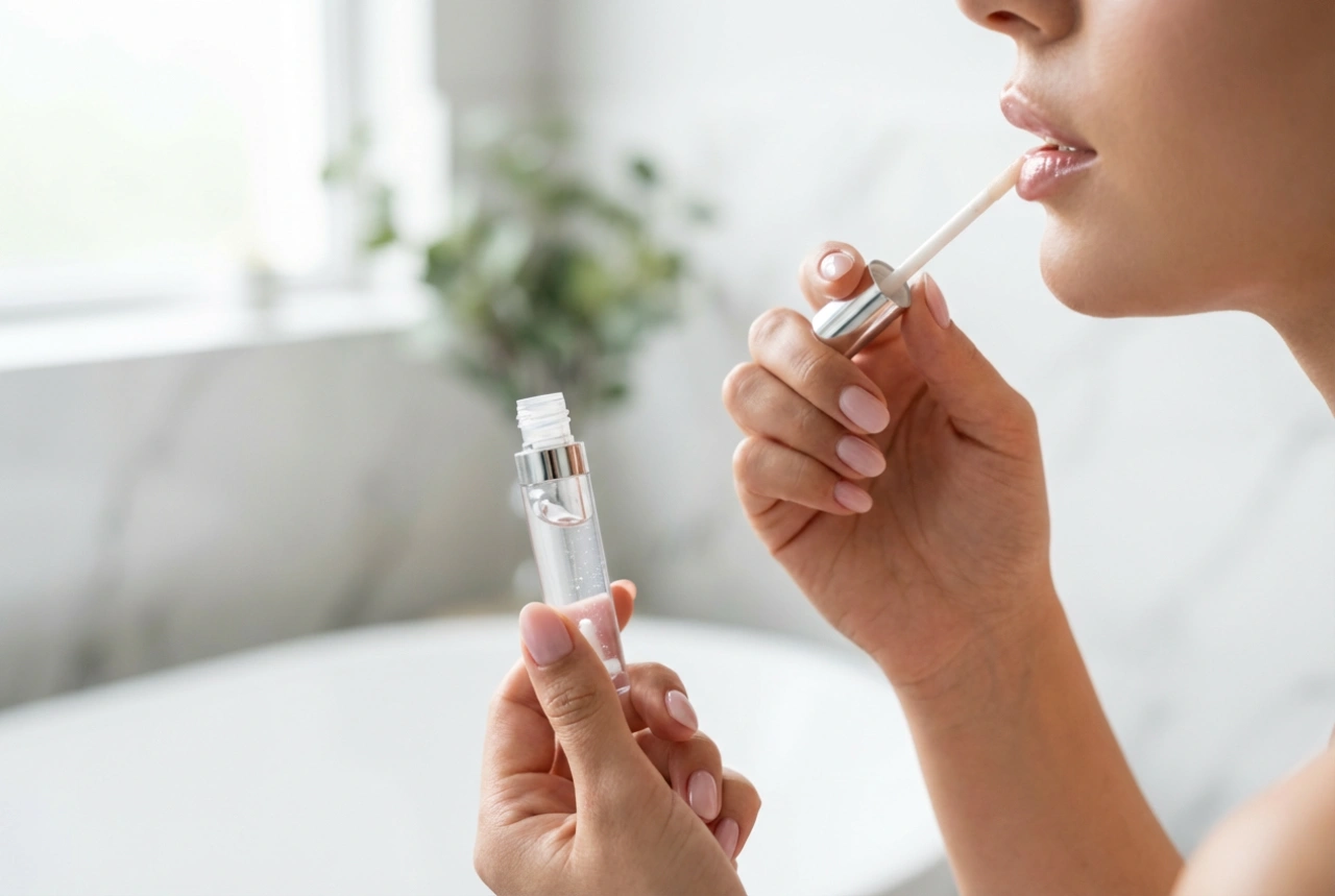 Brillo de labios sin sensación pegajosa: aplicación, capas y duración