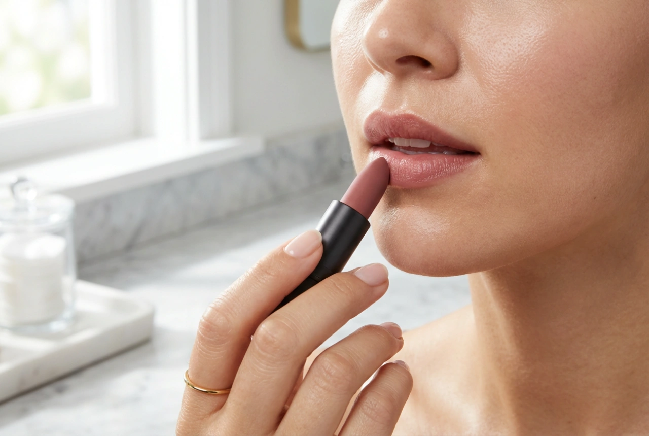 Labial mate sin efecto seco: preparación, aplicación y fijación